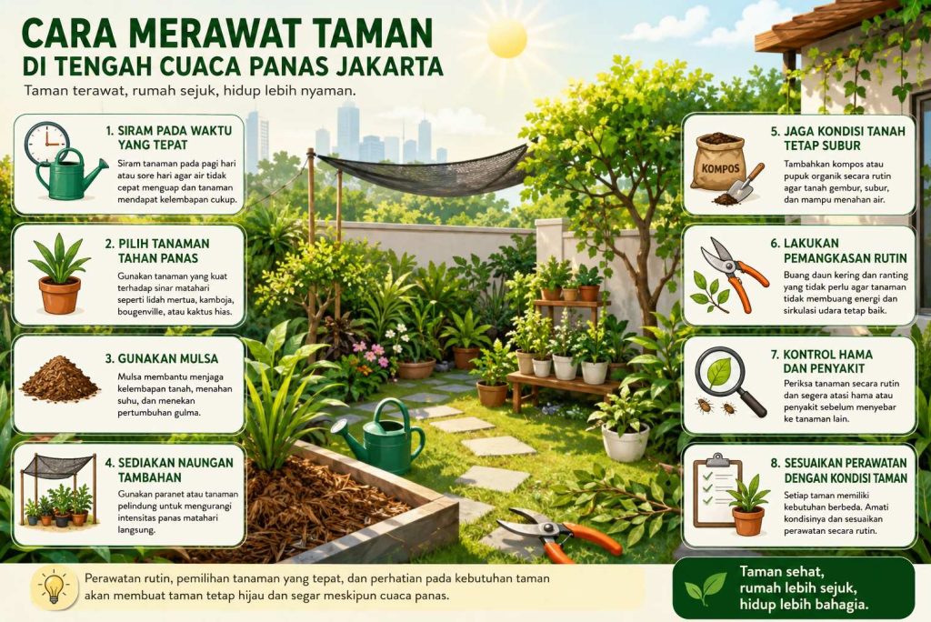 Merawat taman di area panas jakarta